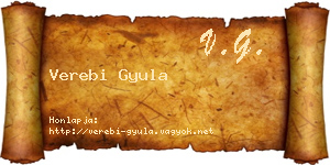 Verebi Gyula névjegykártya
